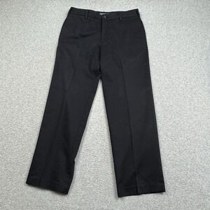 IZOD Madison Chino Pants Mens 32x29 Flat Front Straight Fit Black Career Casual